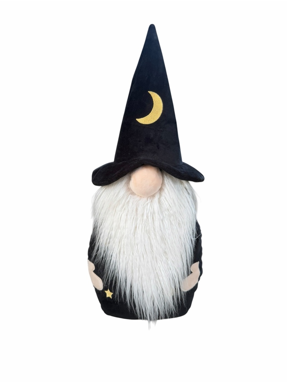 Pottery Barn Black Velvet Wizard Gnome Pillow | Holiday Halloween Decor